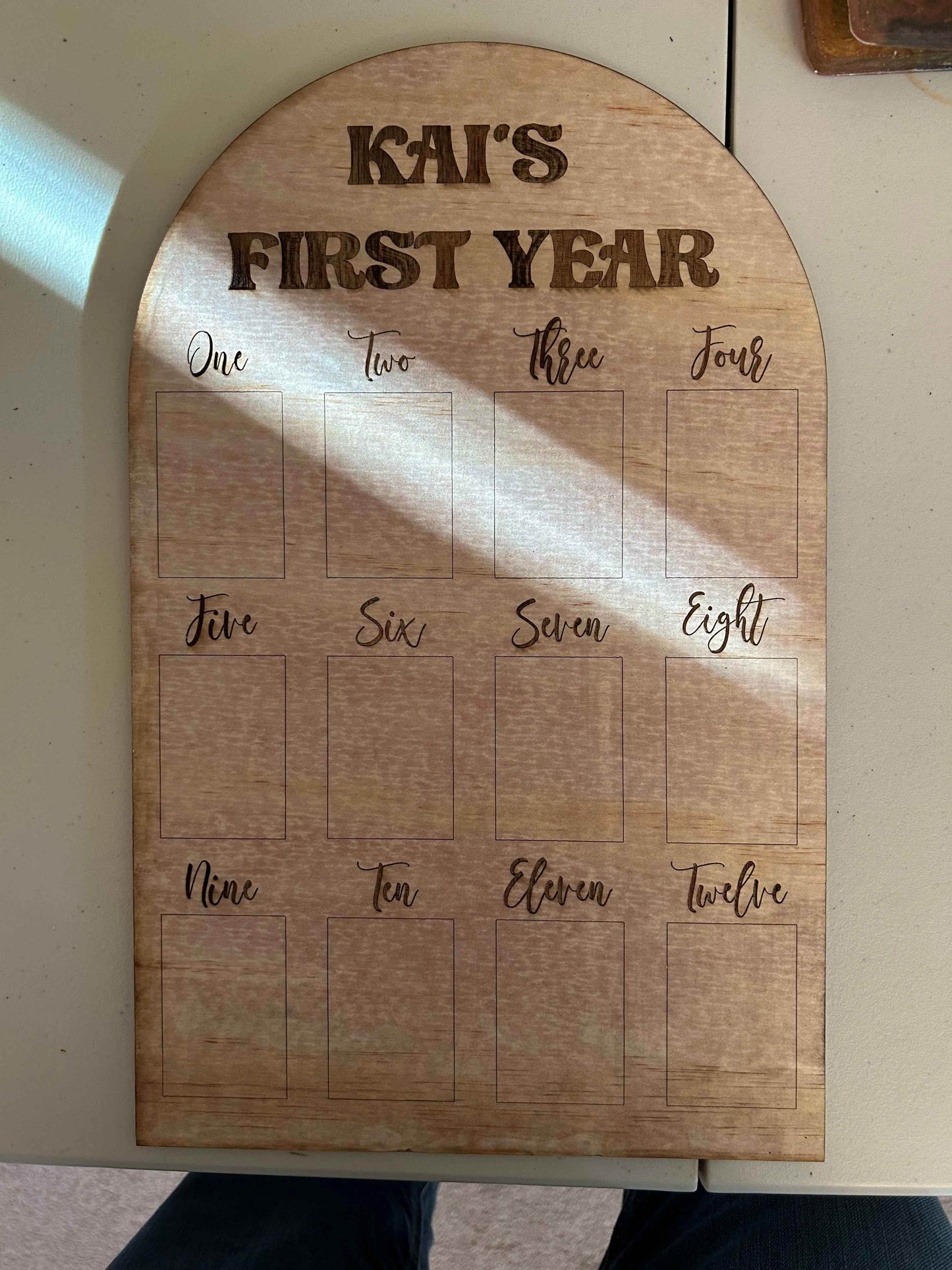 Baby's first year photo board - Crafty Family Creations LLC