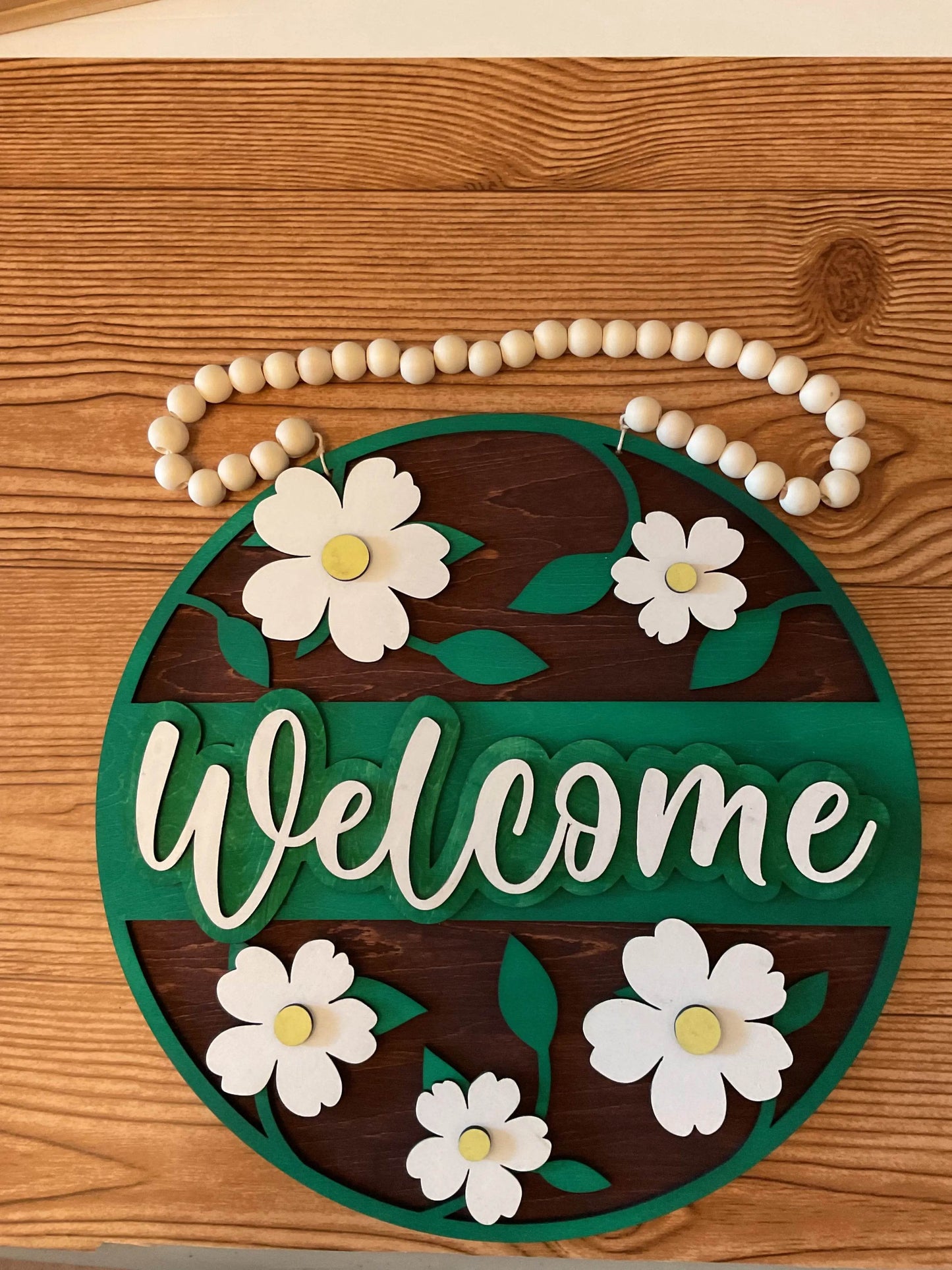 Flower Welcome Sign - Elegant Floral Décor for Your Home - Crafty Family Creations LLC