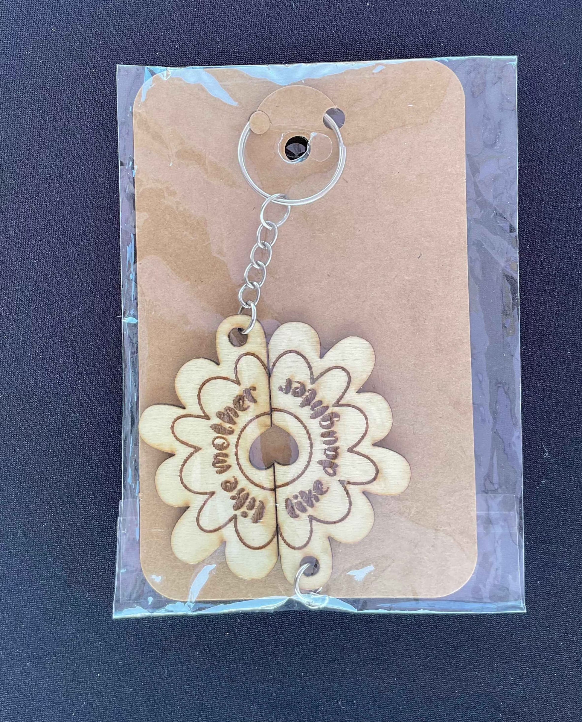 Wood keychains for parents - Crafty Family Creations LLC