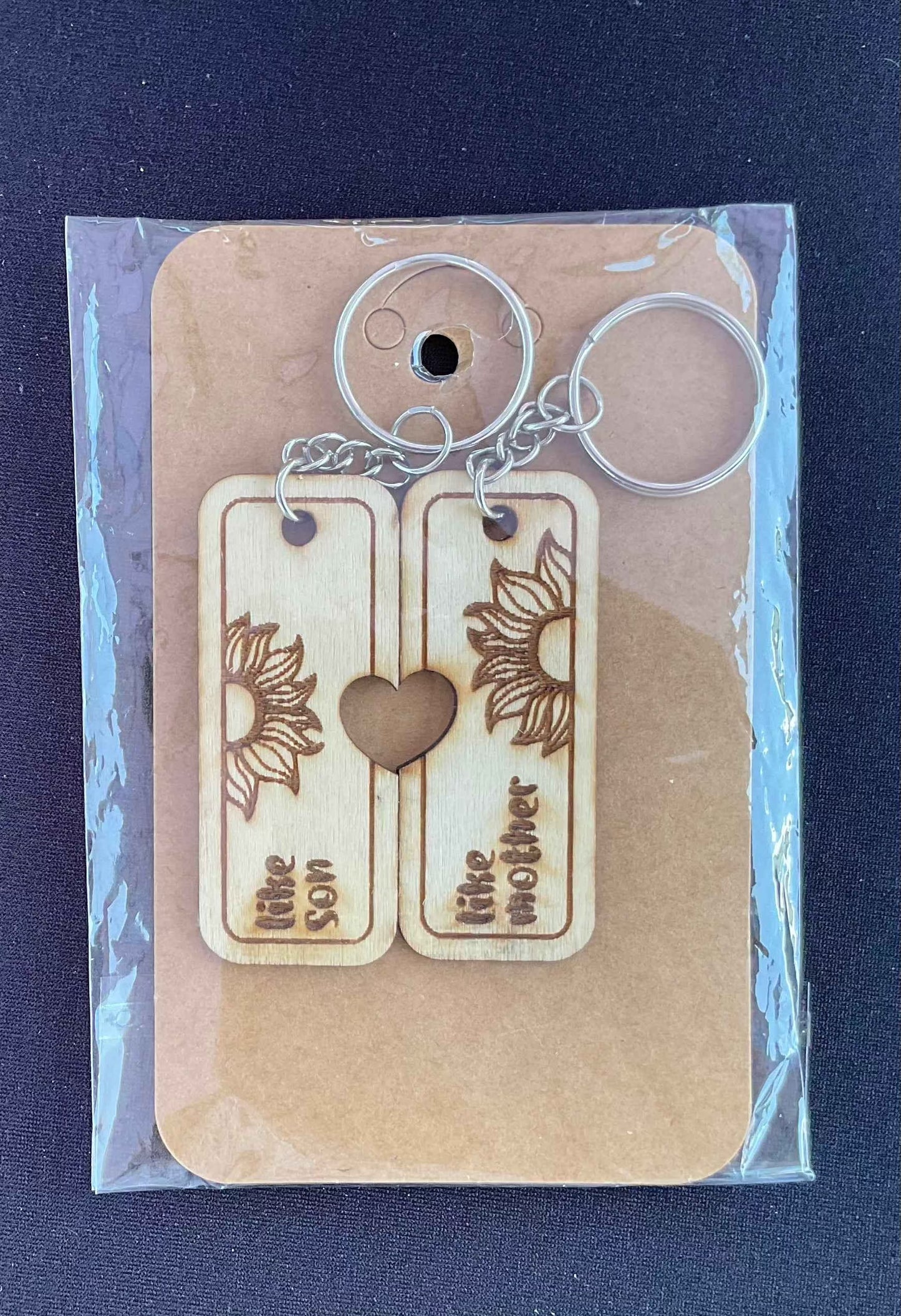 Wood keychains for parents - Crafty Family Creations LLC