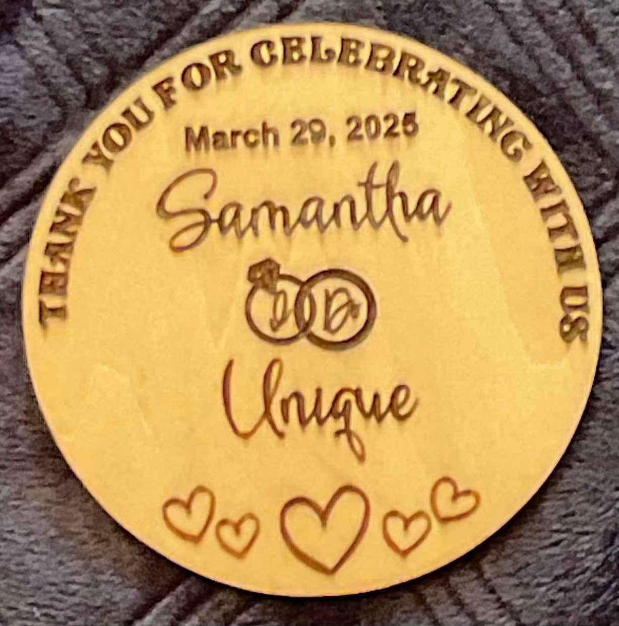 Wedding favors. Thanks for celebrating with us - Crafty Family Creations LLC