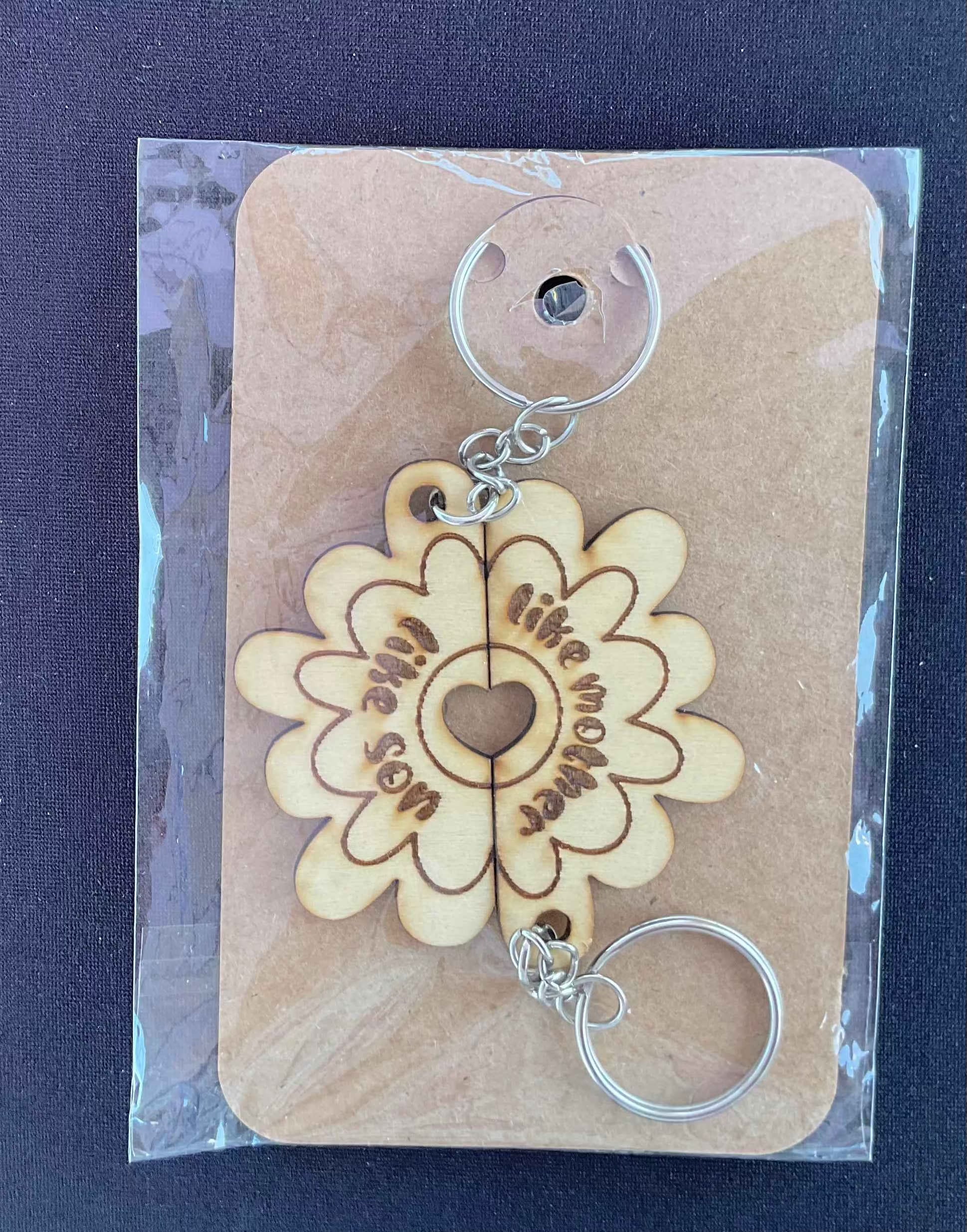 Wood keychains for parents - Crafty Family Creations LLC