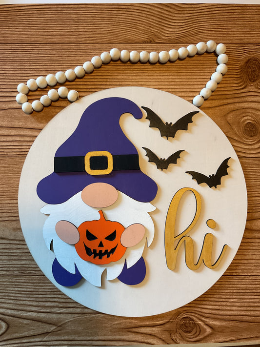 Halloween Gnome Door Hanger - Crafty Family Creations LLC