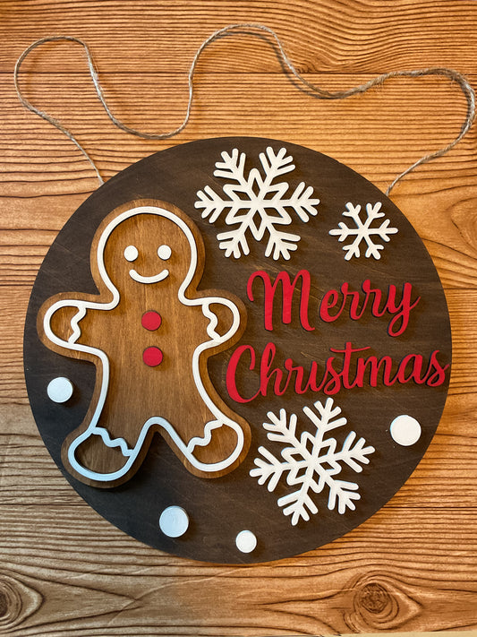 Merry Christmas Gingerbread Man - Crafty Family Creations LLC